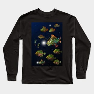 Steampunk Fish Shoal 2 Long Sleeve T-Shirt